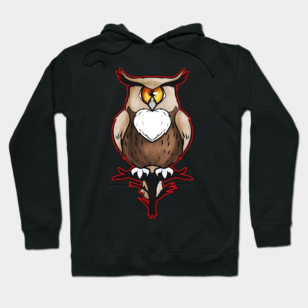 One Eyes Owl Looking At You Halloween Hoodie by SinBle